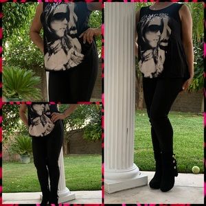 Casual graphic sleeveless flowy tank top